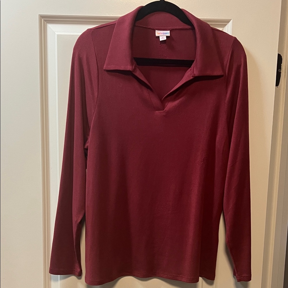 LuLaRoe Deep Wine Long Sleeve Light Weight Buttery Soft Sweater